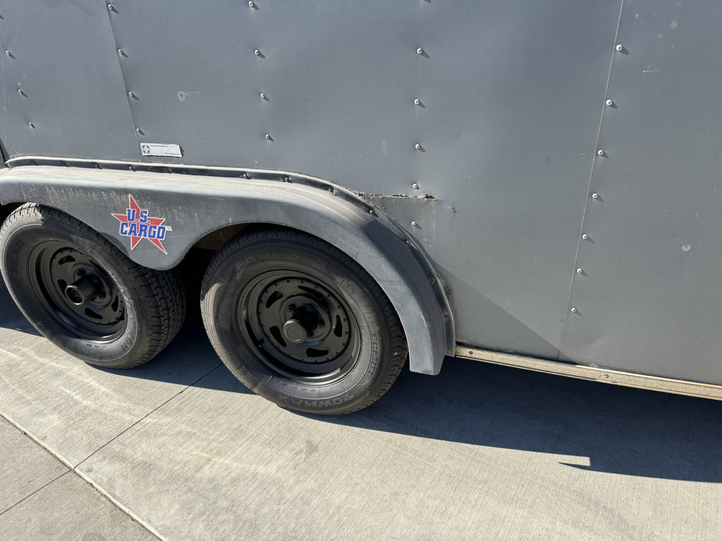 Used 1999 US Cargo 8.5x18+ Enclosed Rear Ramp Car Hauler Cargo Trailer DOUBLE DOOR