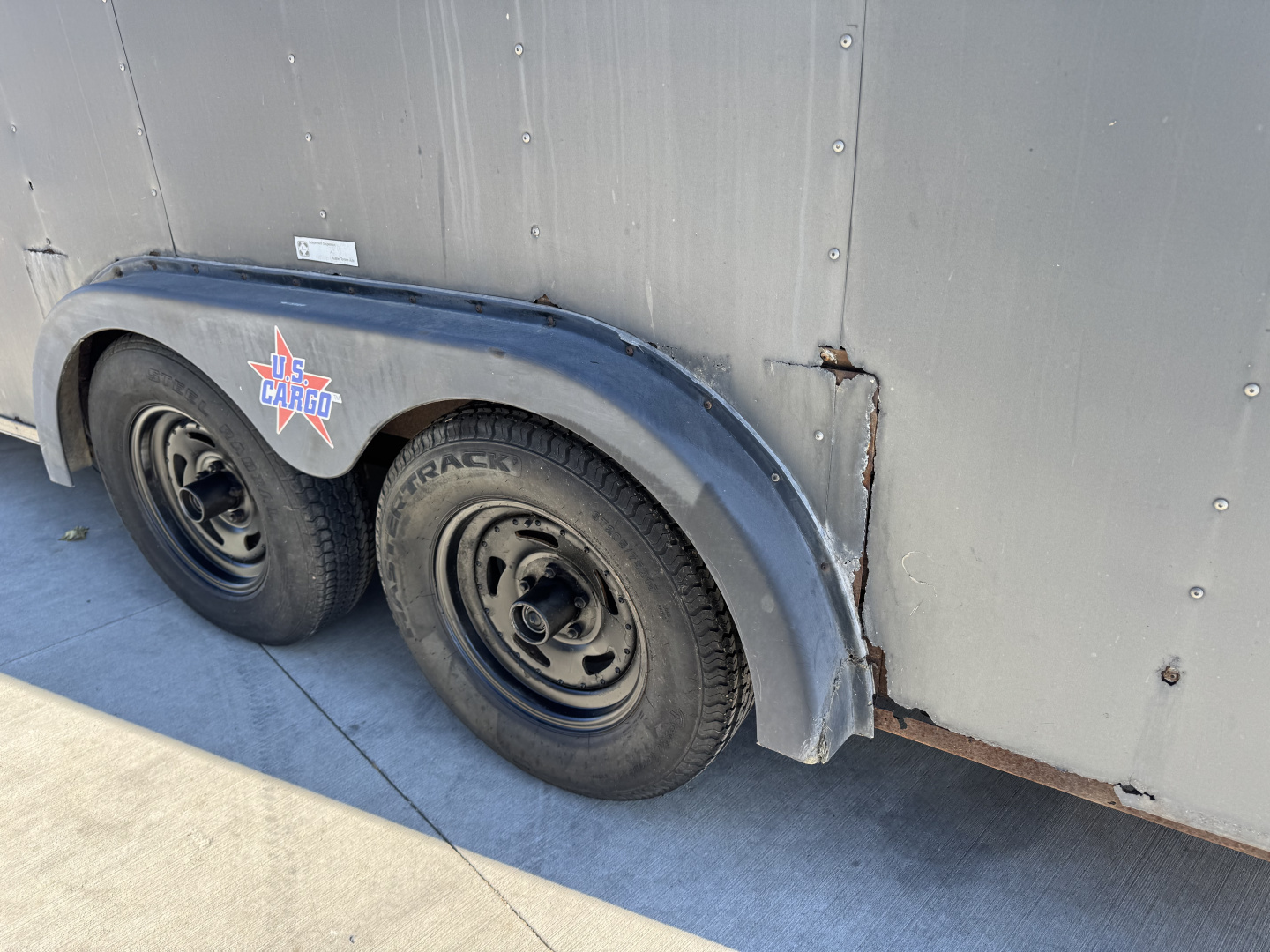 Used 1999 US Cargo 8.5x18+ Enclosed Rear Ramp Car Hauler Cargo Trailer DOUBLE DOOR
