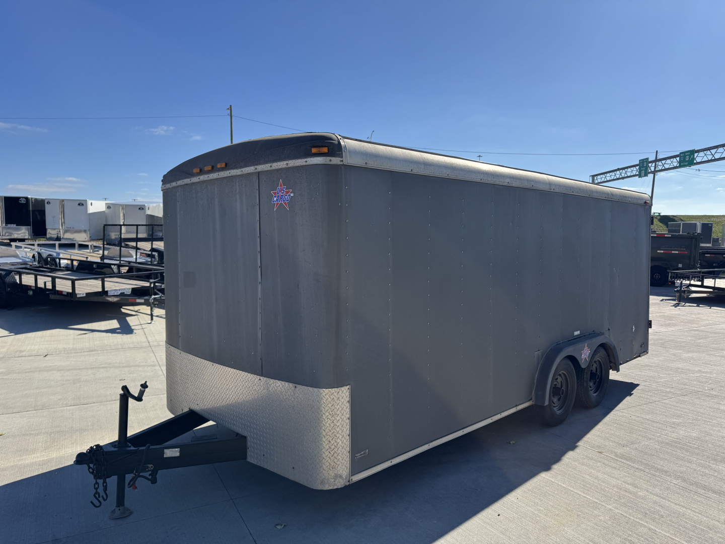 Used 1999 US Cargo 8.5x18+ Enclosed Rear Ramp Car Hauler Cargo Trailer DOUBLE DOOR