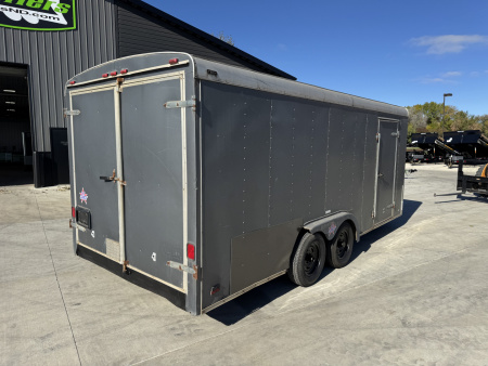 Used 1999 US Cargo 8.5x18+ Enclosed Rear Ramp Car Hauler Cargo Trailer DOUBLE DOOR