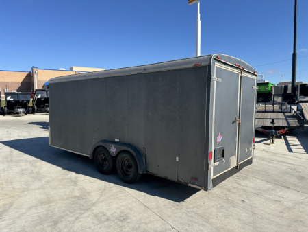 Used 1999 US Cargo 8.5x18+ Enclosed Rear Ramp Car Hauler Cargo Trailer DOUBLE DOOR