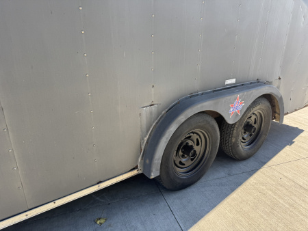 Used 1999 US Cargo 8.5x18+ Enclosed Rear Ramp Car Hauler Cargo Trailer DOUBLE DOOR