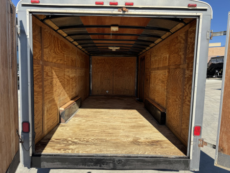 Used 1999 US Cargo 8.5x18+ Enclosed Rear Ramp Car Hauler Cargo Trailer DOUBLE DOOR