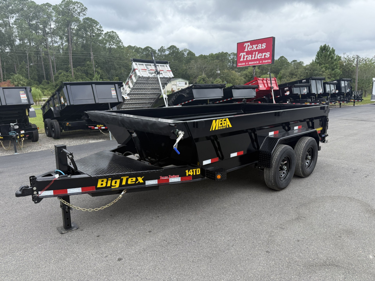 New 14TD-14C2A-BK BIG TEX 7' X 14' TELESCOPIC DUMP TRAILER W/ TARP & COMBO REAR GATE W/ 6' SLIDE IN RAMPS