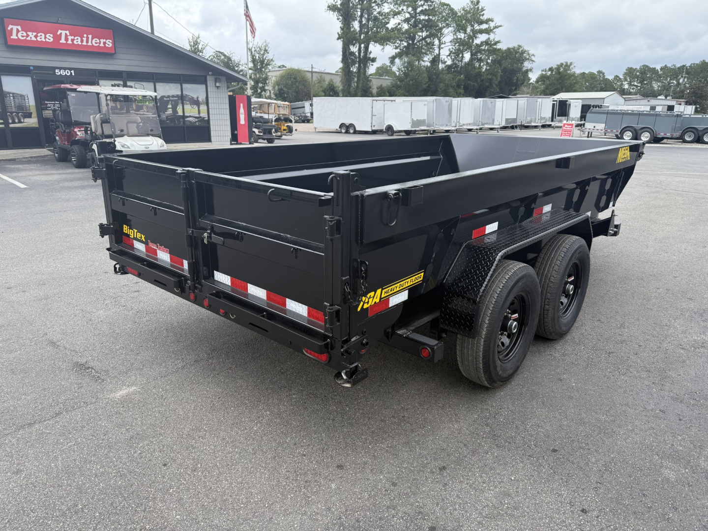 New 14TD-14C2A-BK BIG TEX 7' X 14' TELESCOPIC DUMP TRAILER W/ TARP & COMBO REAR GATE W/ 6' SLIDE IN RAMPS