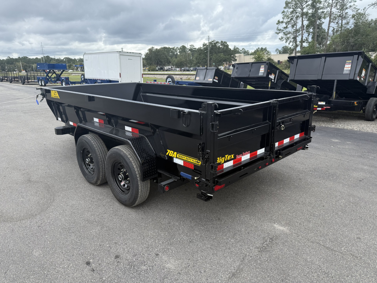 New 14TD-14C2A-BK BIG TEX 7' X 14' TELESCOPIC DUMP TRAILER W/ TARP & COMBO REAR GATE W/ 6' SLIDE IN RAMPS