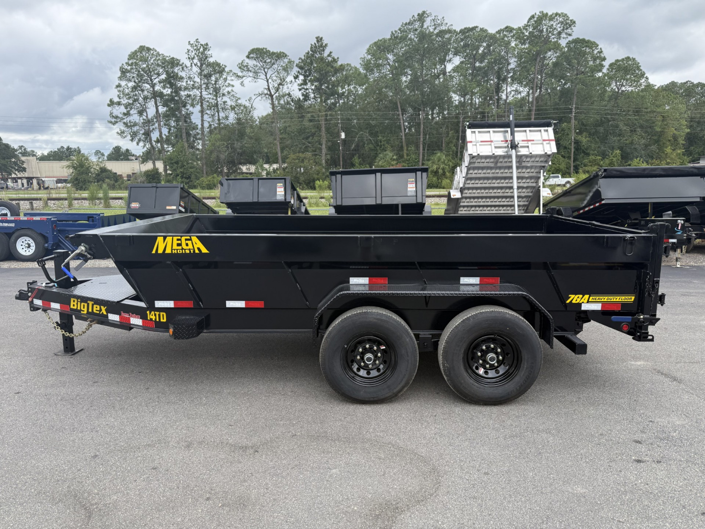 New 14TD-14C2A-BK BIG TEX 7' X 14' TELESCOPIC DUMP TRAILER W/ TARP & COMBO REAR GATE W/ 6' SLIDE IN RAMPS