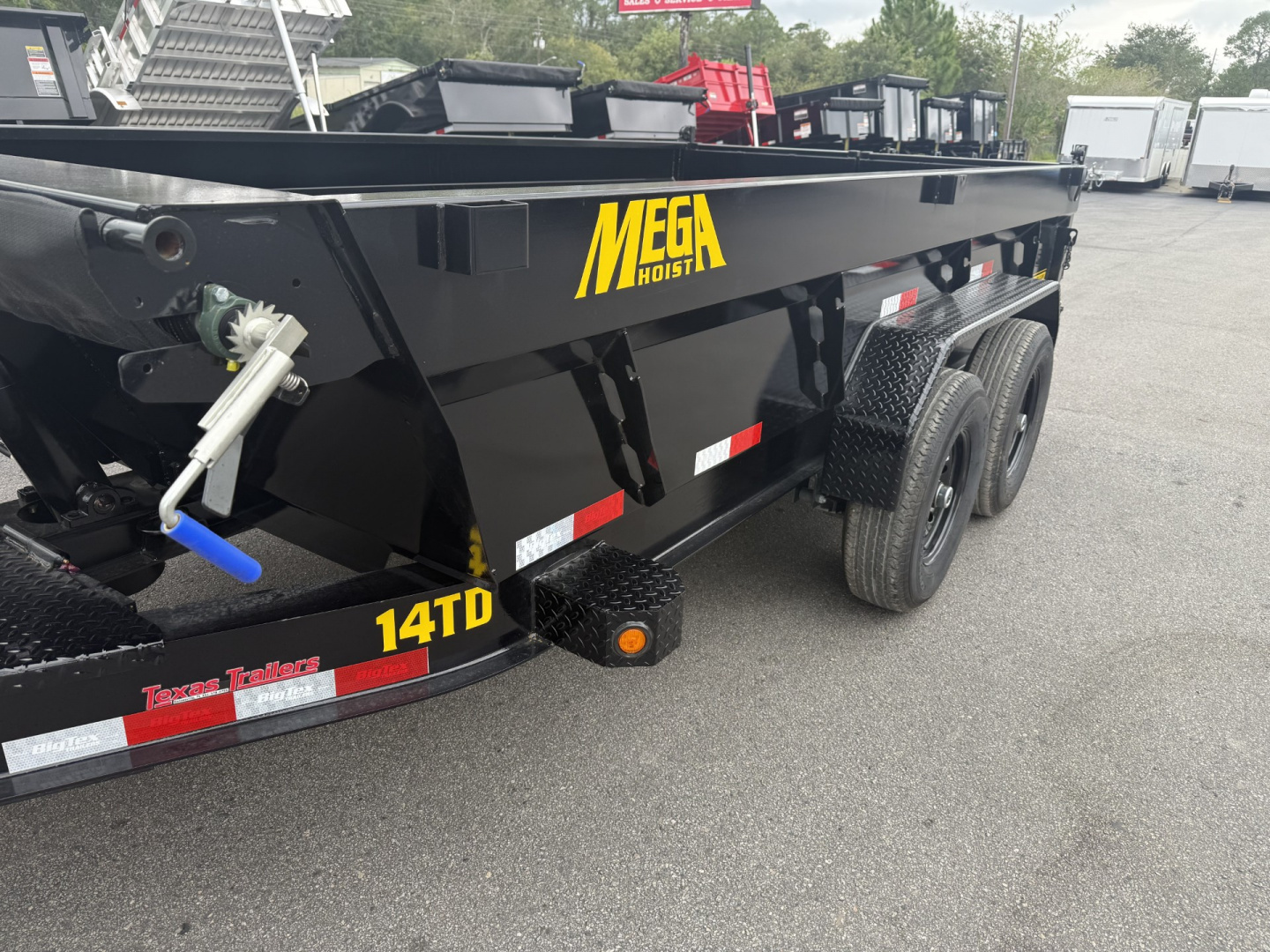 New 14TD-14C2A-BK BIG TEX 7' X 14' TELESCOPIC DUMP TRAILER W/ TARP & COMBO REAR GATE W/ 6' SLIDE IN RAMPS