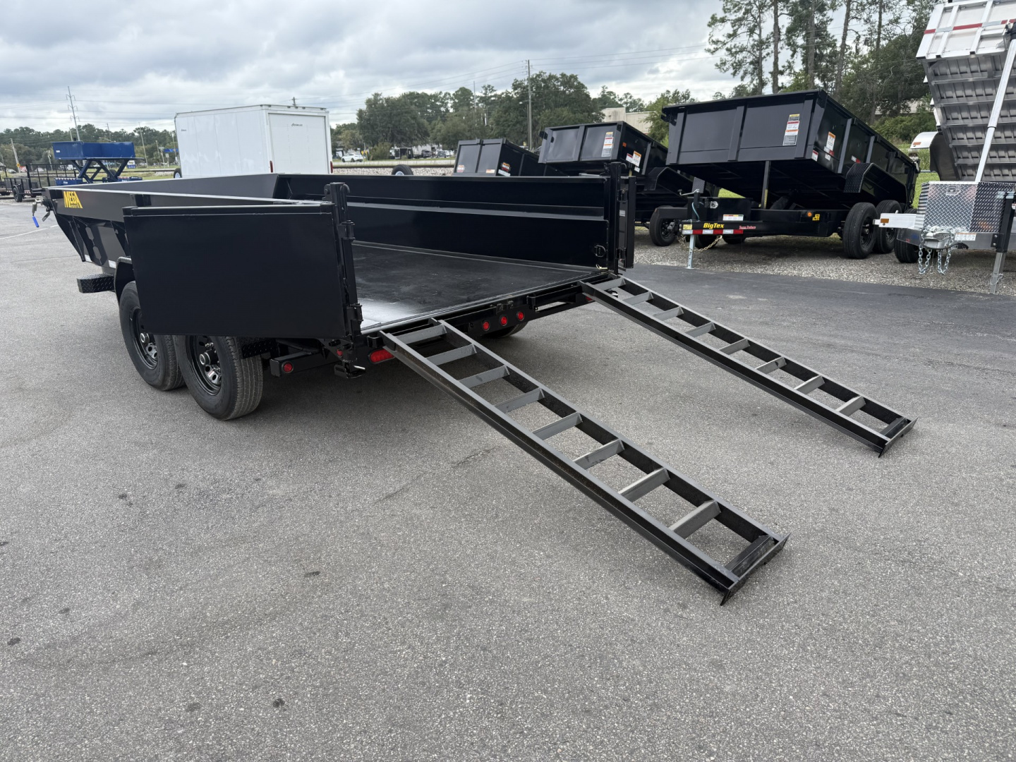 New 14TD-14C2A-BK BIG TEX 7' X 14' TELESCOPIC DUMP TRAILER W/ TARP & COMBO REAR GATE W/ 6' SLIDE IN RAMPS
