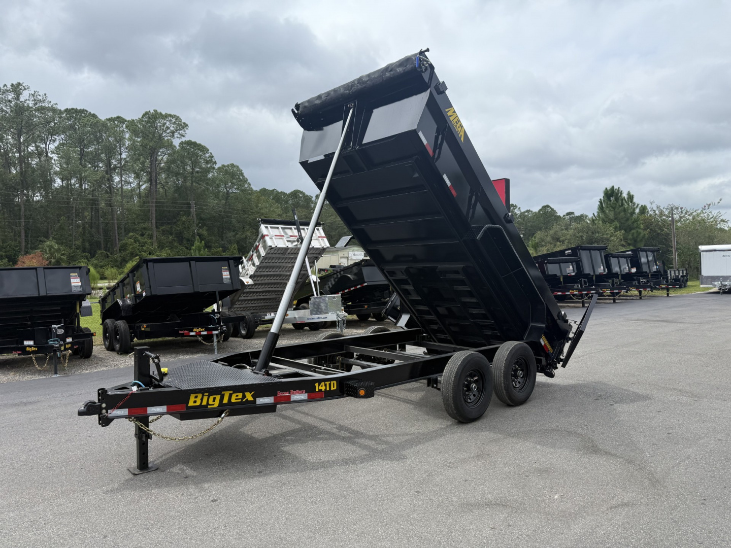 New 14TD-14C2A-BK BIG TEX 7' X 14' TELESCOPIC DUMP TRAILER W/ TARP & COMBO REAR GATE W/ 6' SLIDE IN RAMPS
