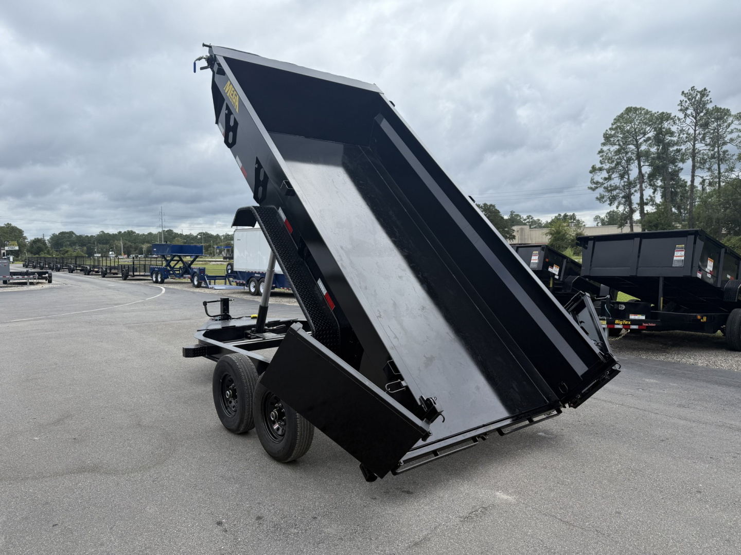 New 14TD-14C2A-BK BIG TEX 7' X 14' TELESCOPIC DUMP TRAILER W/ TARP & COMBO REAR GATE W/ 6' SLIDE IN RAMPS