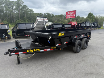New 14TD-14C2A-BK BIG TEX 7' X 14' TELESCOPIC DUMP TRAILER W/ TARP & COMBO REAR GATE W/ 6' SLIDE IN RAMPS