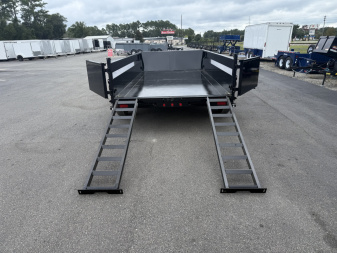 New 14TD-14C2A-BK BIG TEX 7' X 14' TELESCOPIC DUMP TRAILER W/ TARP & COMBO REAR GATE W/ 6' SLIDE IN RAMPS