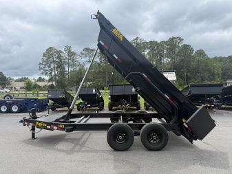 New 14TD-14C2A-BK BIG TEX 7' X 14' TELESCOPIC DUMP TRAILER W/ TARP & COMBO REAR GATE W/ 6' SLIDE IN RAMPS