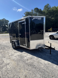 New 2026 Homesteader Trailer / 612IS / 6' wide x 12' Long / 32  Side Door w/ RV Lock / Ramp Rear Door / 6' 6  Interior Height / .030 Charcoal GrayAluminum