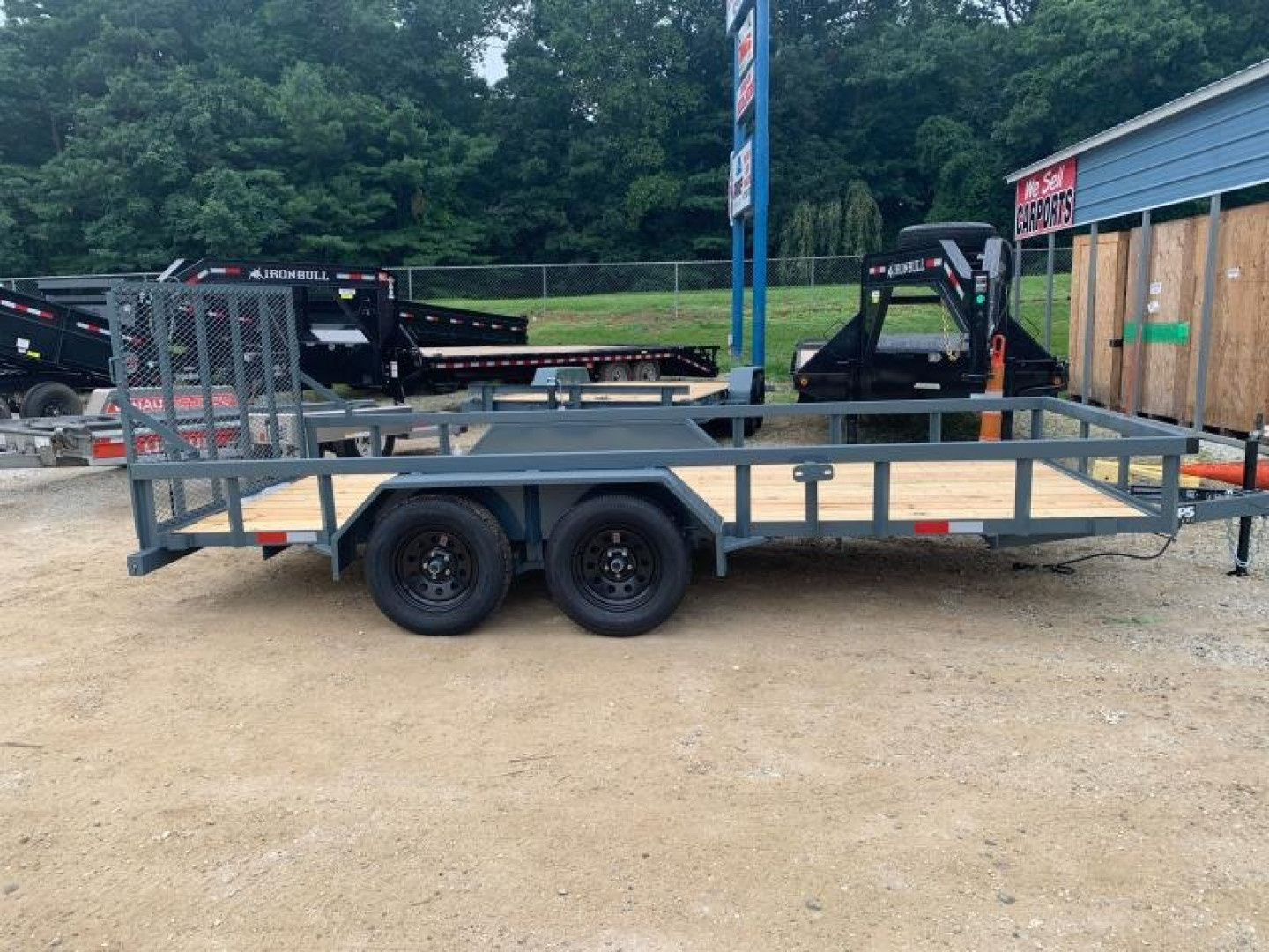 New 2025 GPS TRAILERS Utility Trailer/ GTT Series / 76" Wide x 16' Long / 2-3500# Electric Brake Axles / 4' Mesh Gate