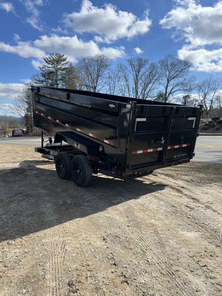 New 2026 Iron Bull Dump Trailer / DTB Series / 83" Wide x 16' Long / Telescopic Hoist / Ramp / Tarp / 48" High Sides / 2-7,000# Electric Brake Axles