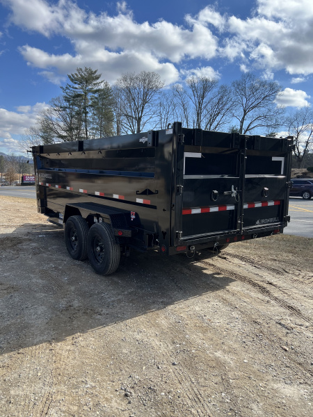 New 2026 Iron Bull Dump Trailer / DTB Series / 83" Wide x 16' Long / Telescopic Hoist / Ramp / Tarp / 48" High Sides / 2-7,000# Electric Brake Axles