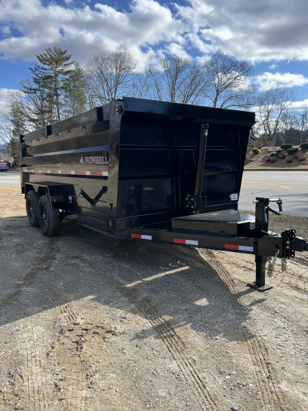 New 2026 Iron Bull Dump Trailer / DTB Series / 83" Wide x 16' Long / Telescopic Hoist / Ramp / Tarp / 48" High Sides / 2-7,000# Electric Brake Axles