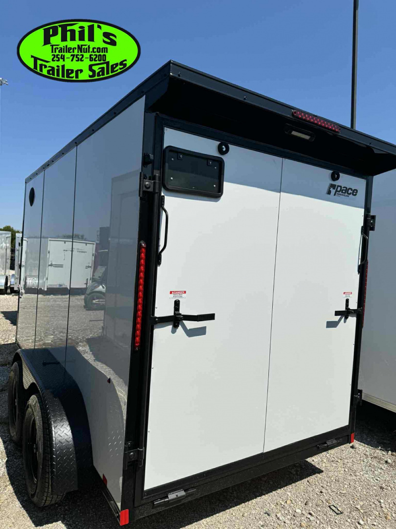 New 2025 Pace American 6X12 UPGRADED .080 EXTERIOR & REAR WING Cargo / Enclosed Trailer