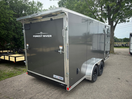 New US CARGO 7 X 16 Cargo / Enclosed Trailer with 6ft 6in Screwless Exterior