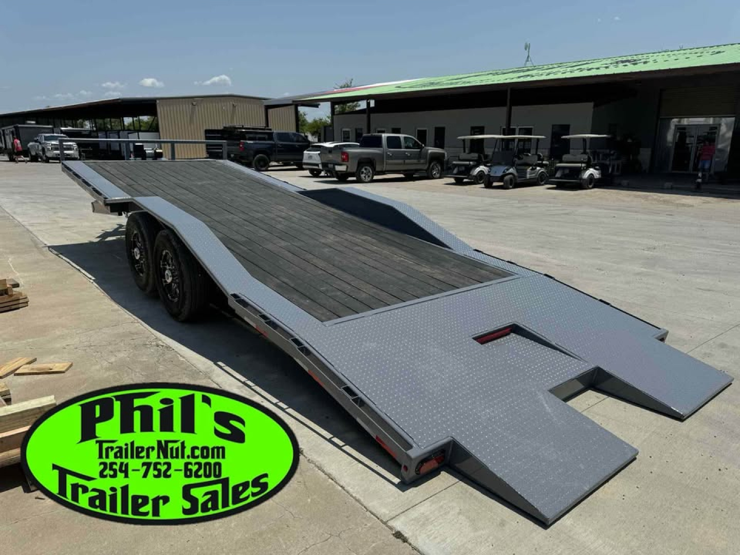 New 2025 EQUIPMENT TRAILER 102X24 POWER TILT Equipment Trailer 14K GVWR & WINCH!