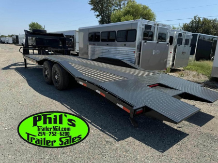 New OPEN CAR HAULER 102X24 POWER TILT Tilt Trailer GOOSENECK HEAVY 14K GVWR WINCH & ALUMINUM WHEELS!