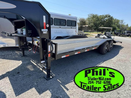 New OPEN CAR HAULER 102X24 POWER TILT Tilt Trailer GOOSENECK HEAVY 14K GVWR WINCH & ALUMINUM WHEELS!