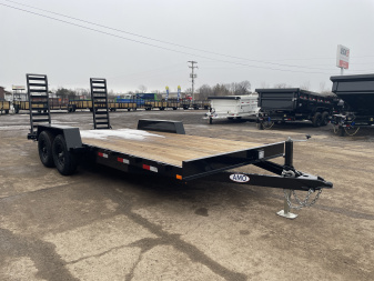 New 2026 AMO 82x18 Flat Deck w/2Ft Dove Tail 10k Equipment Trailer