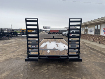 New 2026 AMO 82x18 Flat Deck w/2Ft Dove Tail 10k Equipment Trailer