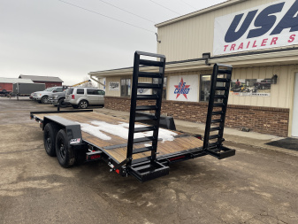 New 2026 AMO 82x18 Flat Deck w/2Ft Dove Tail 10k Equipment Trailer