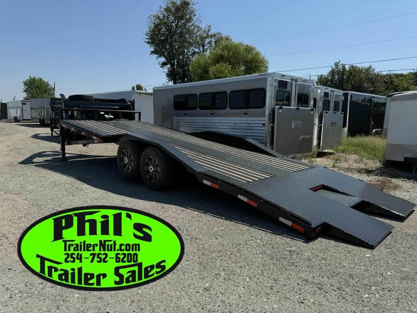 New 2025 OPEN CAR HAULER 102X24 POWER TILT Tilt Trailer GOOSENECK HEAVY 14K GVWR WINCH & ALUMINUM WHEELS!