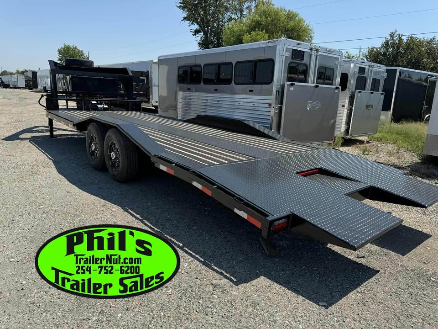New 2025 OPEN CAR HAULER 102X24 POWER TILT Tilt Trailer GOOSENECK HEAVY 14K GVWR WINCH & ALUMINUM WHEELS!