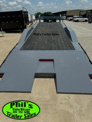 New 2025 OPEN CAR HAULER 102X24 POWER TILT Tilt Trailer GOOSENECK HEAVY 14K GVWR WINCH & ALUMINUM WHEELS!