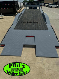 New 2025 OPEN CAR HAULER 102X24 POWER TILT Tilt Trailer GOOSENECK HEAVY 14K GVWR WINCH & ALUMINUM WHEELS!