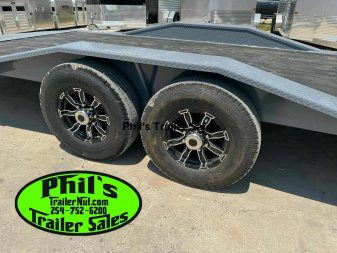 New 2025 OPEN CAR HAULER 102X24 POWER TILT Tilt Trailer GOOSENECK HEAVY 14K GVWR WINCH & ALUMINUM WHEELS!