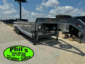 New 2025 OPEN CAR HAULER 102X24 POWER TILT Tilt Trailer GOOSENECK HEAVY 14K GVWR WINCH & ALUMINUM WHEELS!