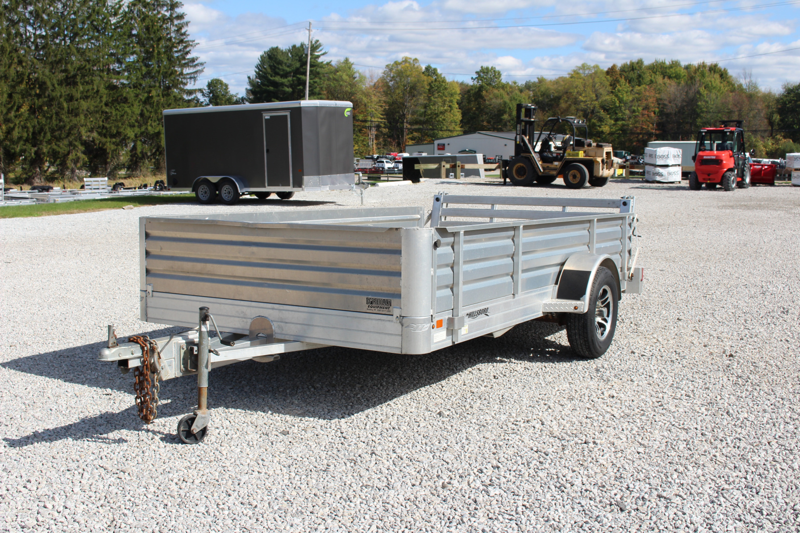 Used 2017 Hillsboro 6' 6" x 12' Aluminum Utility Trailer- 2990# GVW - Bi-Fold Ramp - Removable Side Panels