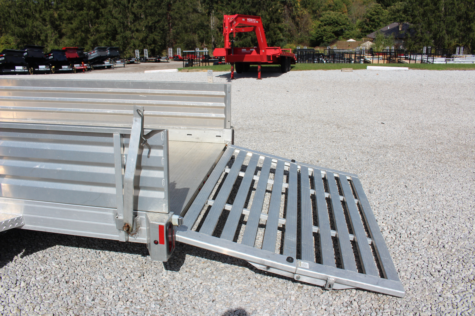 Used 2017 Hillsboro 6' 6" x 12' Aluminum Utility Trailer- 2990# GVW - Bi-Fold Ramp - Removable Side Panels