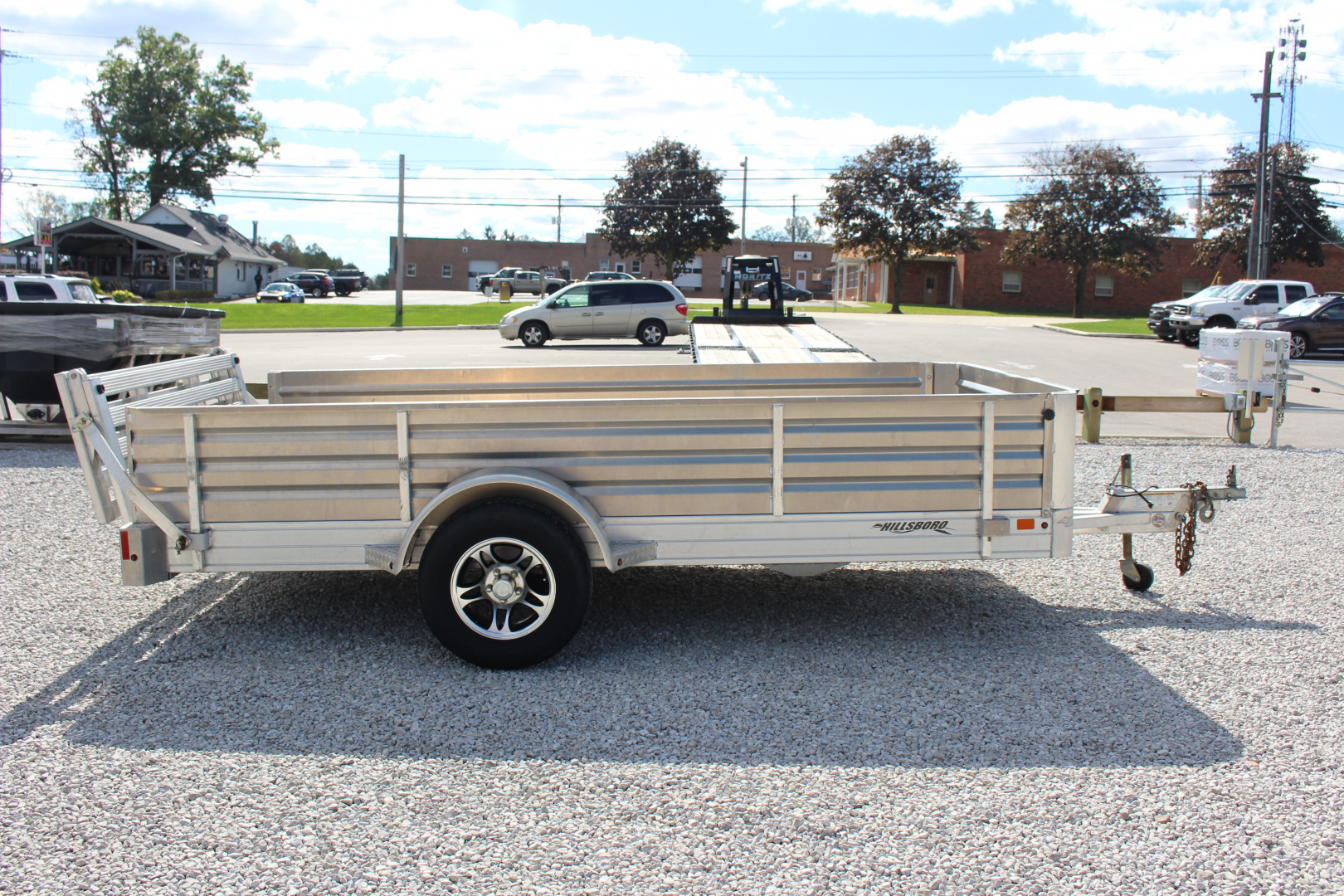 Used 2017 Hillsboro 6' 6" x 12' Aluminum Utility Trailer- 2990# GVW - Bi-Fold Ramp - Removable Side Panels