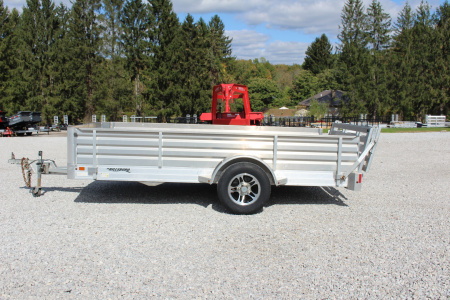 Used 2017 Hillsboro 6' 6" x 12' Aluminum Utility Trailer- 2990# GVW - Bi-Fold Ramp - Removable Side Panels
