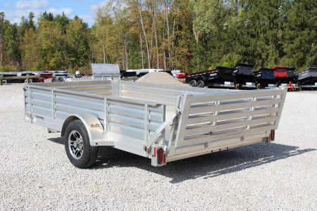 Used 2017 Hillsboro 6' 6" x 12' Aluminum Utility Trailer- 2990# GVW - Bi-Fold Ramp - Removable Side Panels