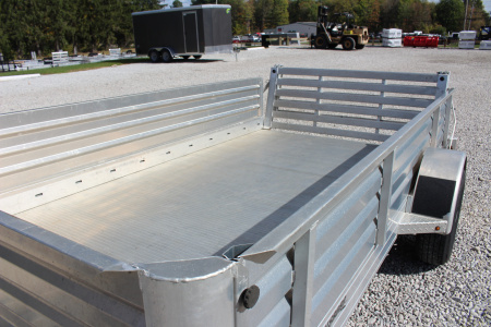 Used 2017 Hillsboro 6' 6" x 12' Aluminum Utility Trailer- 2990# GVW - Bi-Fold Ramp - Removable Side Panels