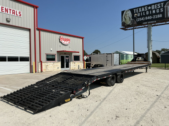 Used 2022 Big Tex 102"x40' GN Flatbed w/ Mega Ramps