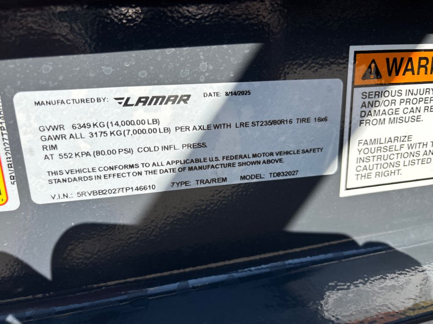 New 2026 Lamar Trailers TD832027_477 Utility Trailer