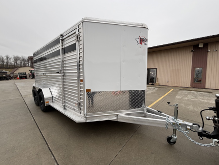 New 2026 Frontier Trailers 7'X16' Livestock Trailer - White w/ Options - 9990# GVWR
