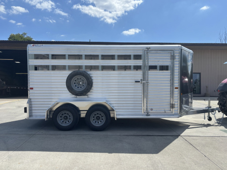 New 2026 Frontier Trailers 7'X16' Livestock Trailer - Charcoal / Black Logo w/ Options - 7000# GVWR