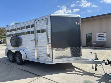New 2026 Frontier Trailers 7'X16' Livestock Trailer - Charcoal / Black Logo w/ Options - 7000# GVWR