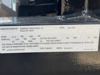 New 2026 Diamond T 7-16 Tandem Axle Ramp Gate Utility 7K GVWR
