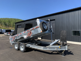 New 2026 Triumph 7x14 Dump Trailer- Galvanized/ 8  I beam/ Spreader Gate/ Tarp kit-Ramps/ Hydro Jack - 16,000GVW